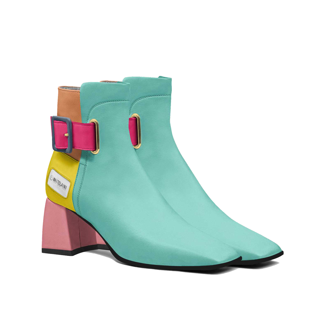 70mm 淡绿色黄粉色靴