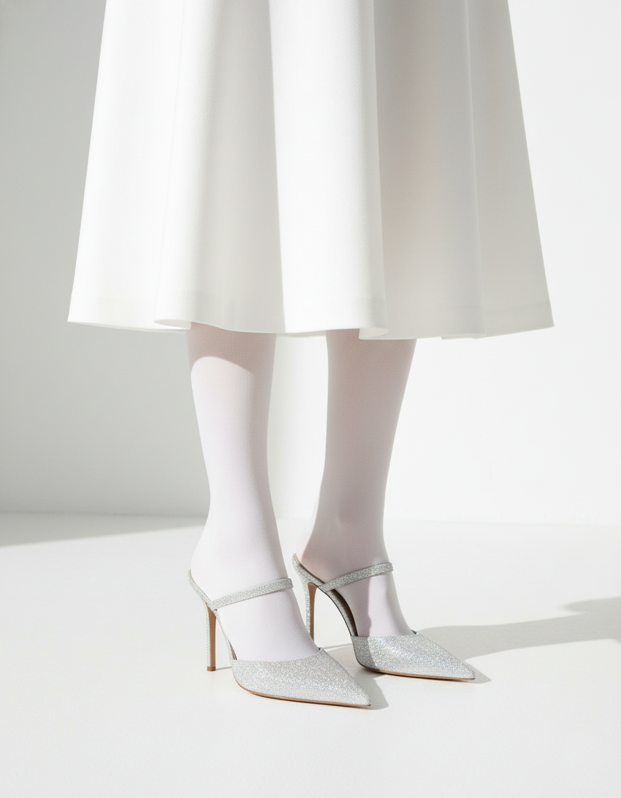 RANE 105 白色格利特高跟鞋