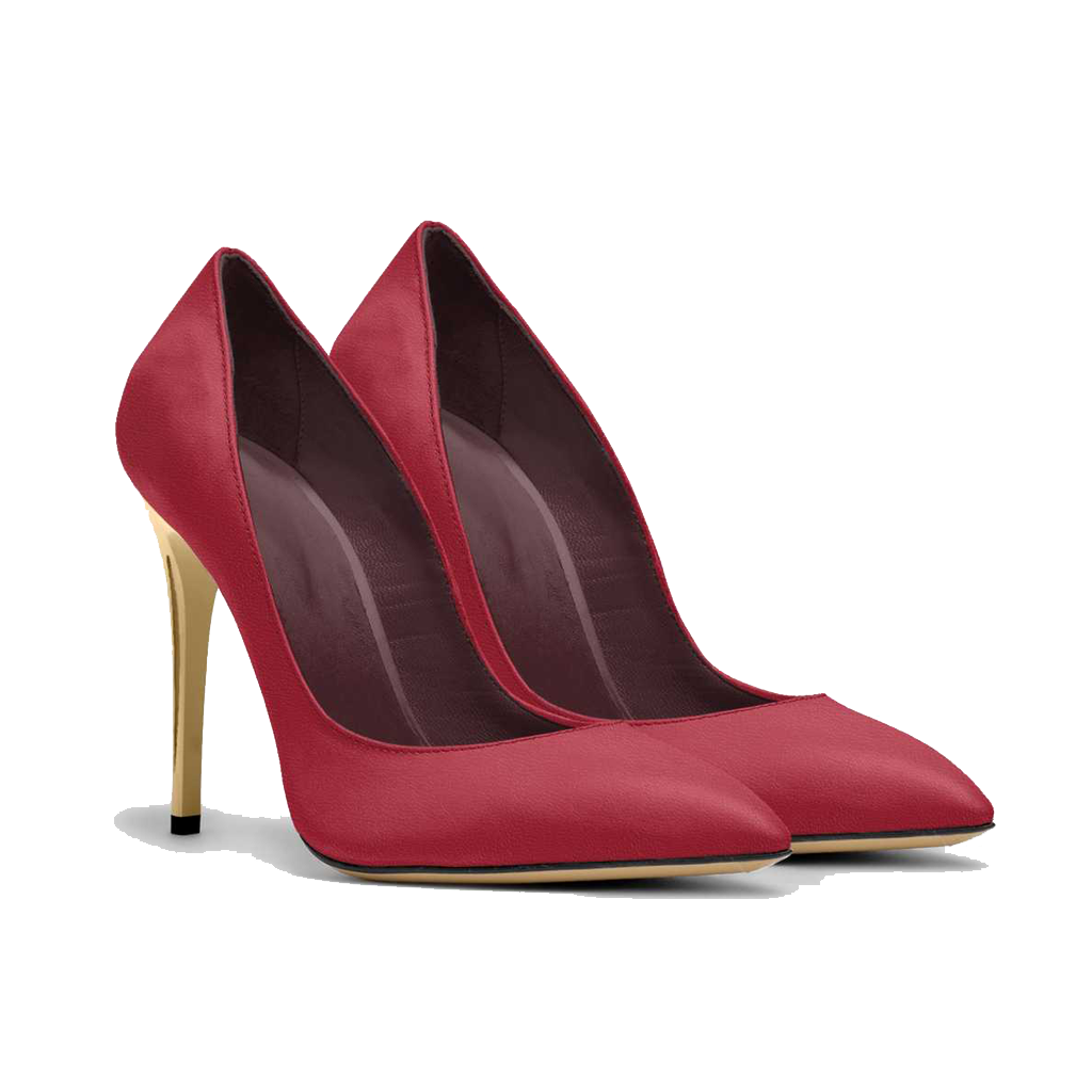 ROSARA 100 红色波尔多皮革高跟鞋