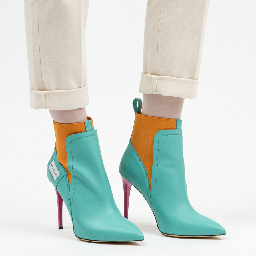 ASRE 100 浅绿色高跟袜靴