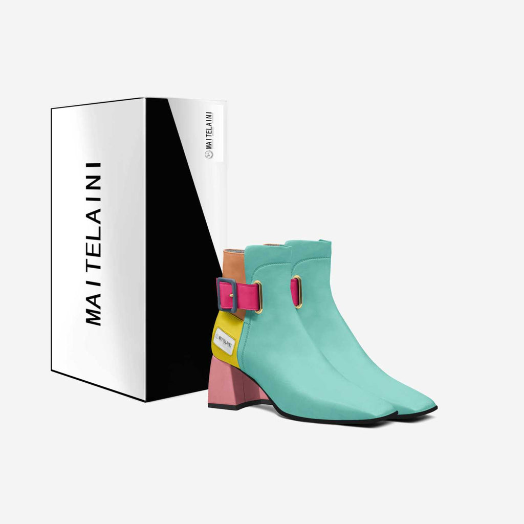 70mm 淡绿色黄粉色靴