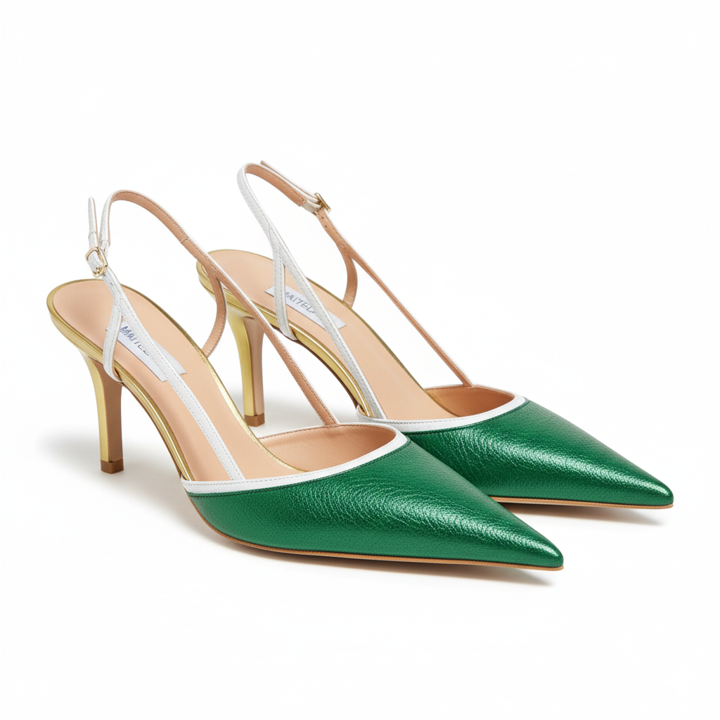 60mm Malachite Green Suede Heels