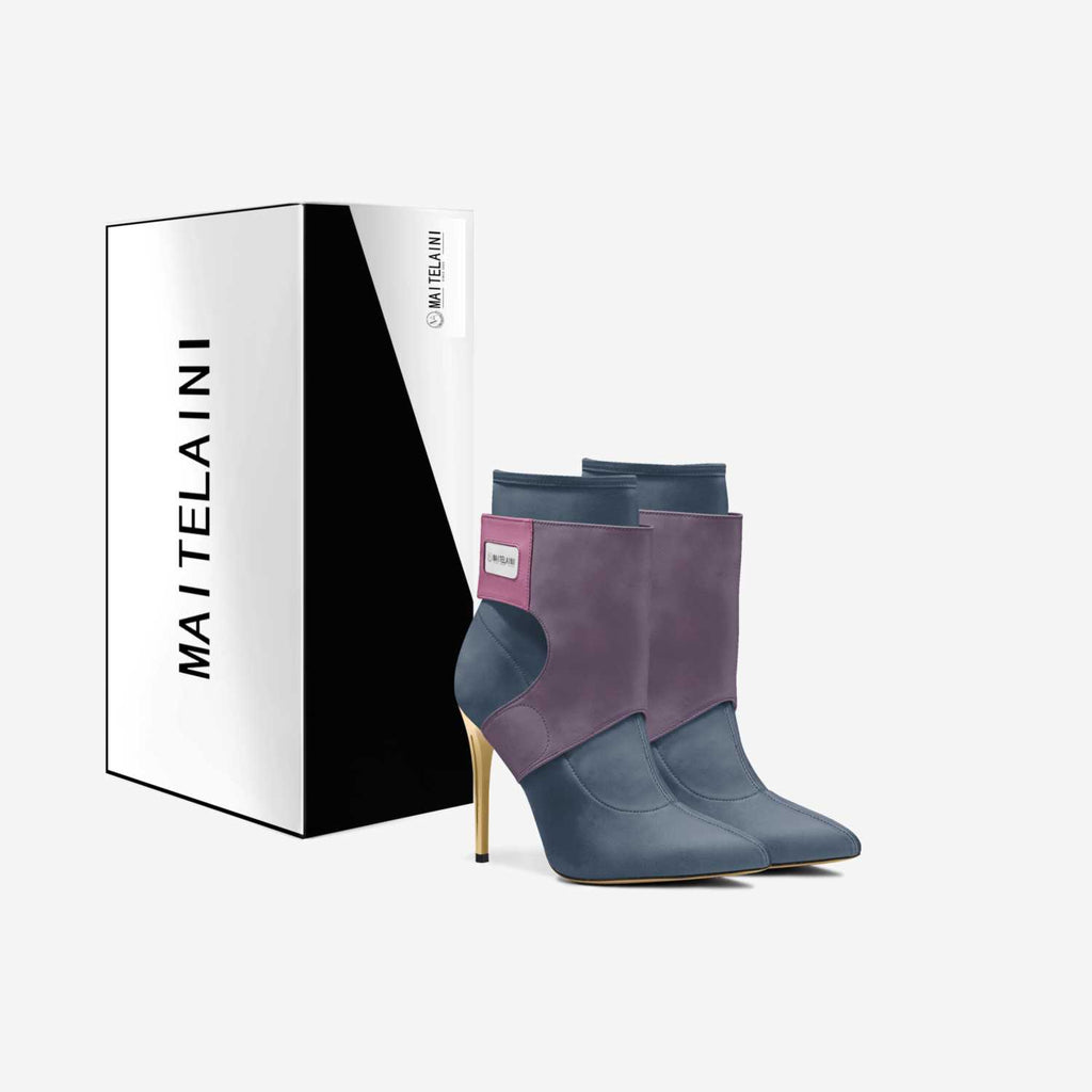 SUAS 100 蓝紫色未来款式高跟靴