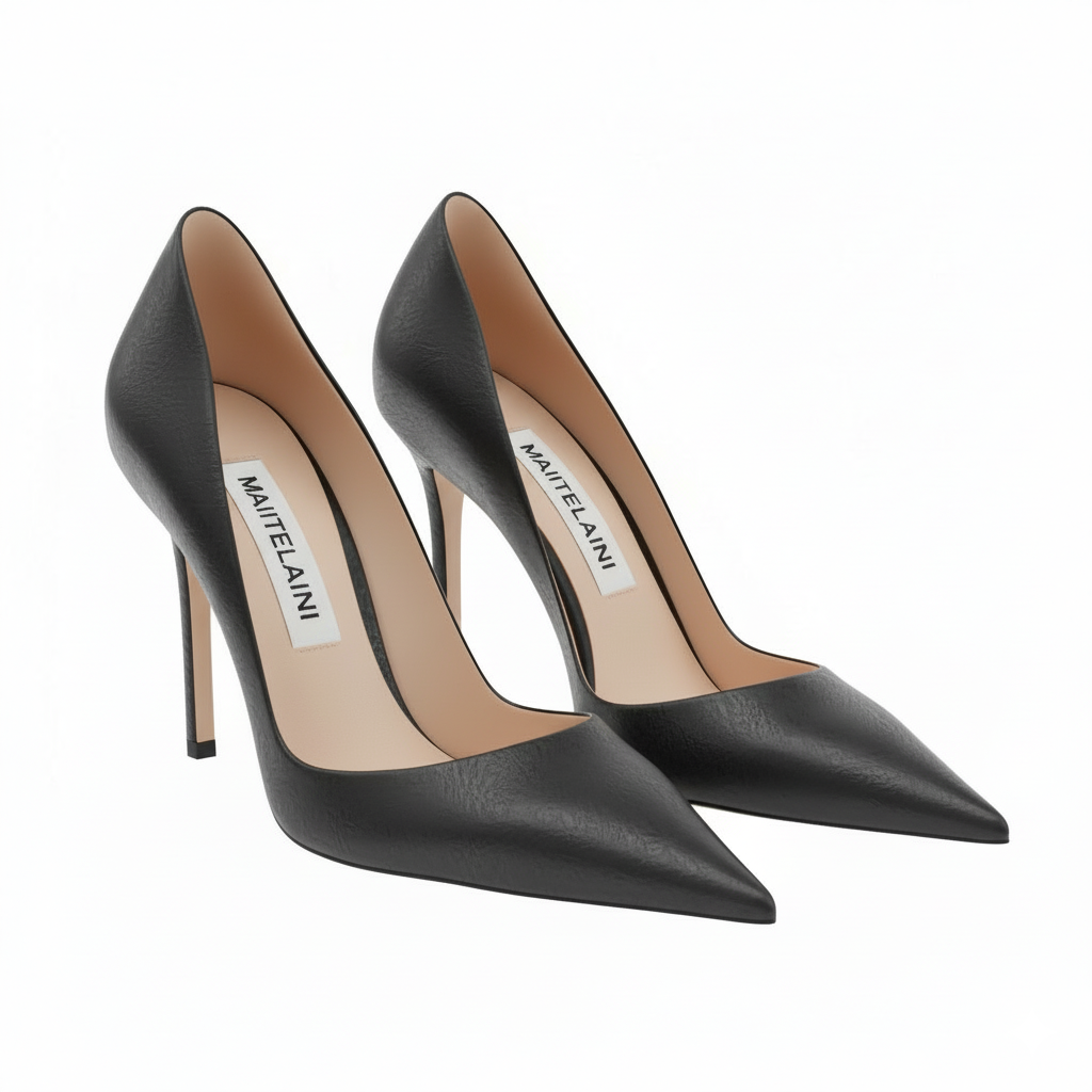 RANE 105 Black Leather Pumps