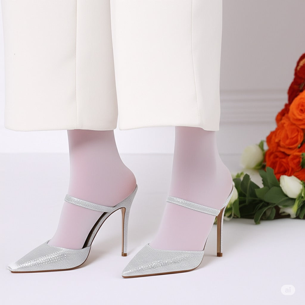 RANE 105 白色格利特高跟鞋