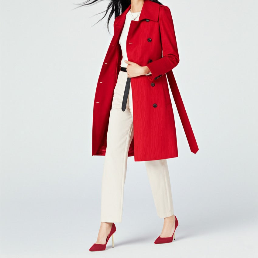 ROSARA 100 红色波尔多皮革高跟鞋