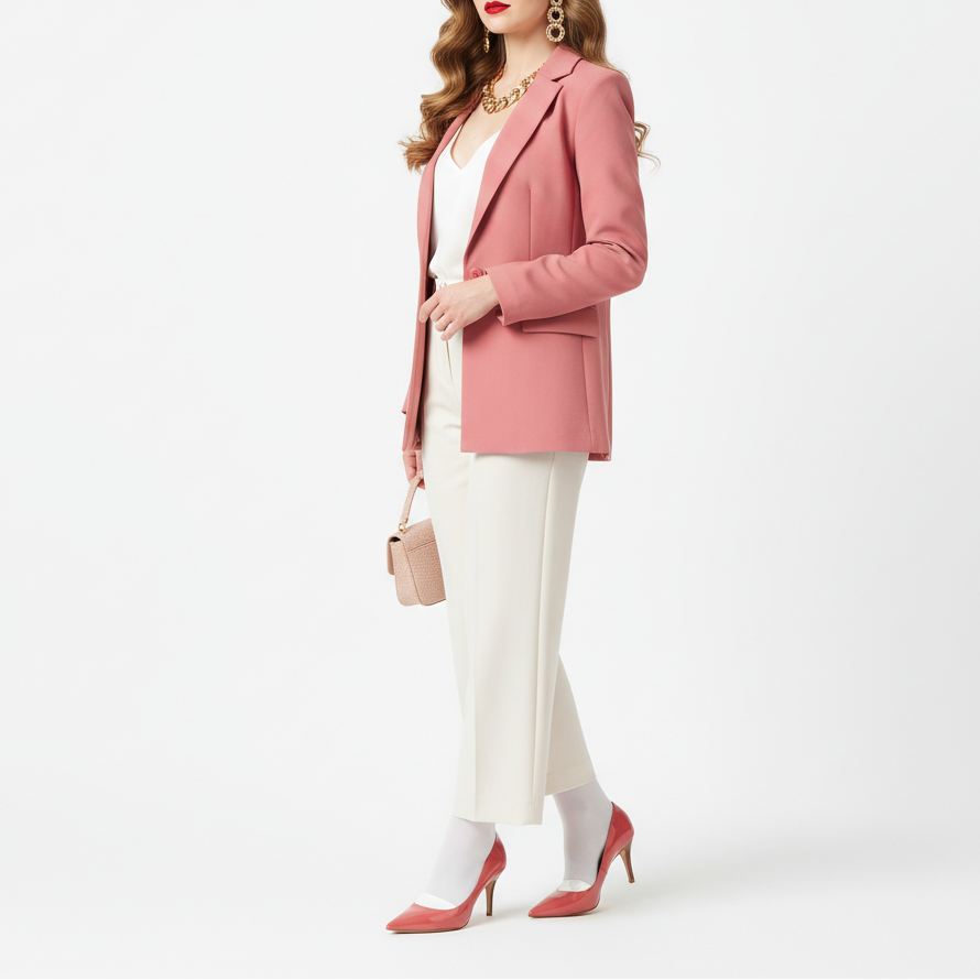 60mm 粉红色白色鞋舌高跟鞋