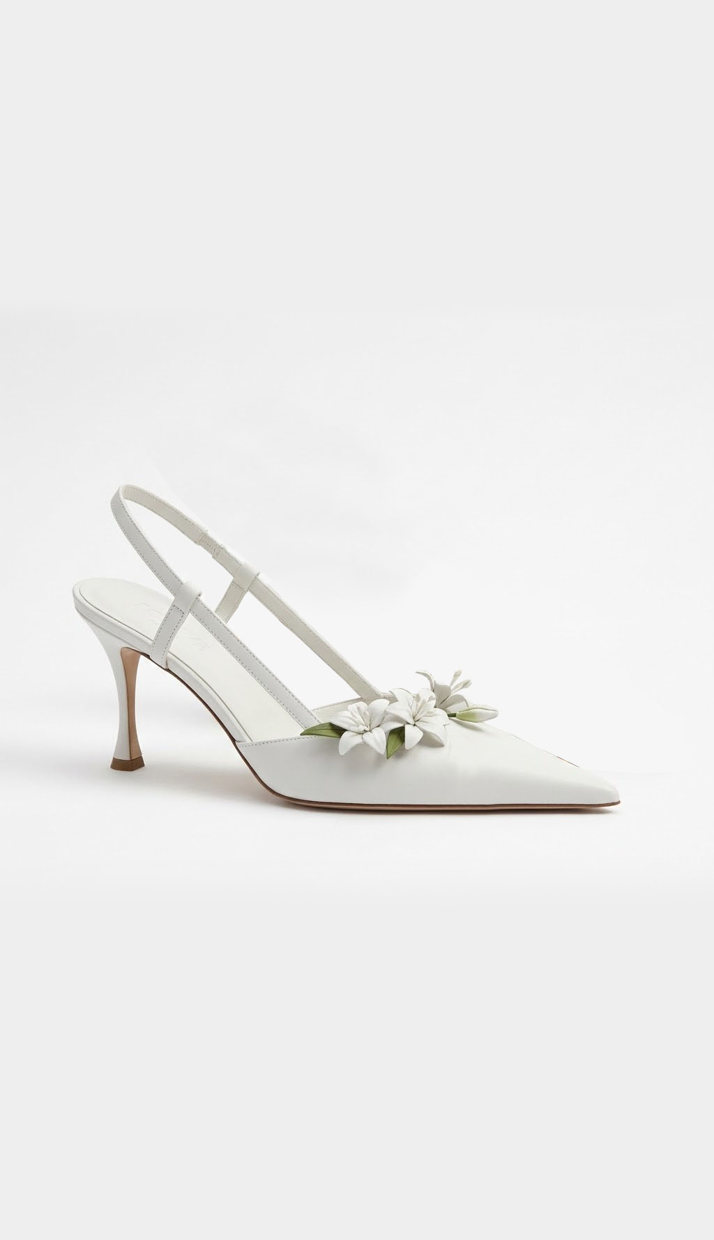 60mm White Lily-Embellished High Heels