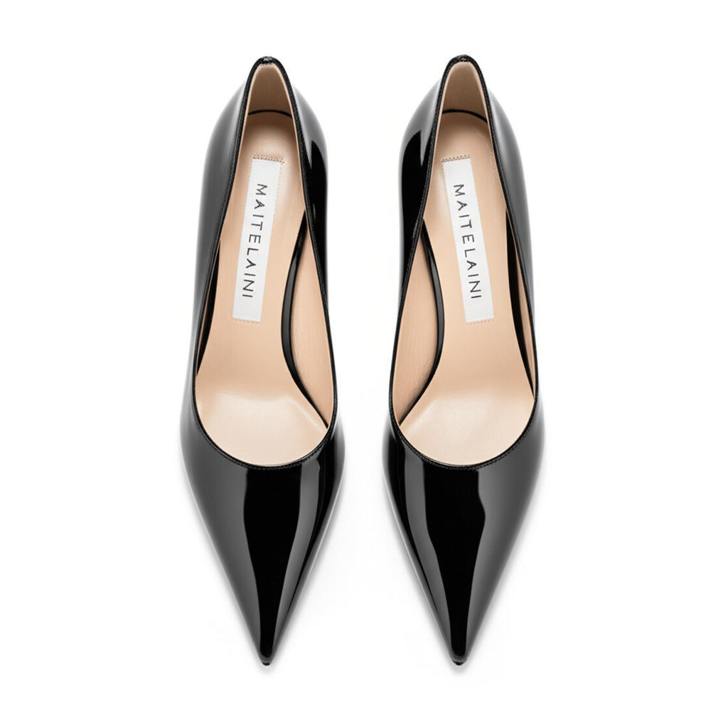 ULSA 120 Black Patent Leather Platform Pumps