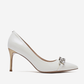 ATIS 85 White Belted Patent Leather Pumps
